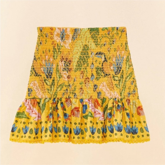 FARM Rio Dresses & Skirts - FARM Rio Yellow Summer Garden Mini Skirt